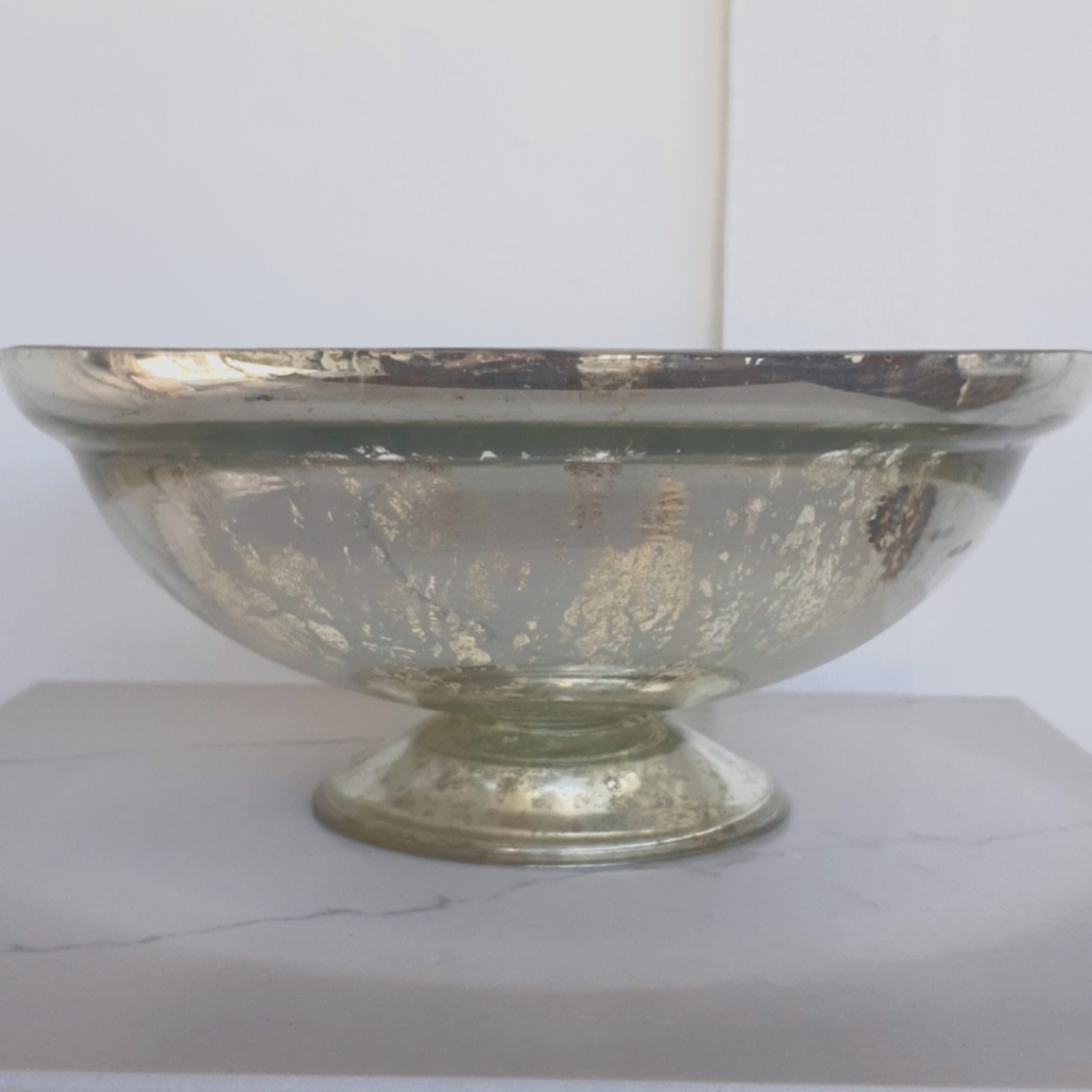 Vintage-Style Mercury Glass Bowl